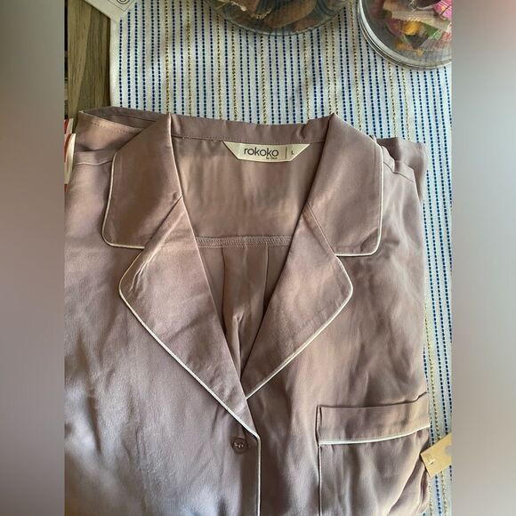 Rokoko Set Women’s Pants/ Shirt Color Nude Short Sleeve Size Small Pockets  NWT - Picture 11 of 16